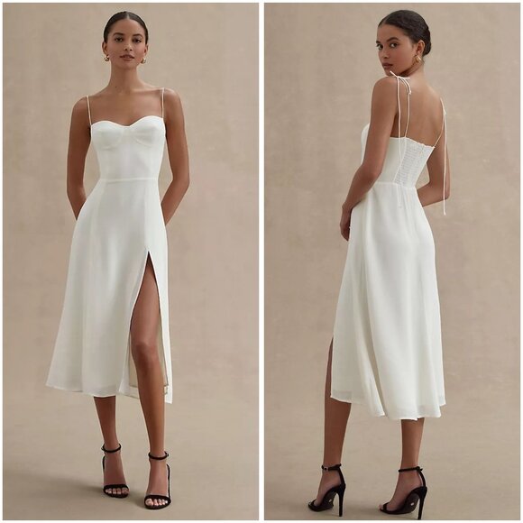 Reformation Dresses & Skirts - Reformation Juliette Bridal Engagement Bodycon Dress in Ivory White Size 4 NWT